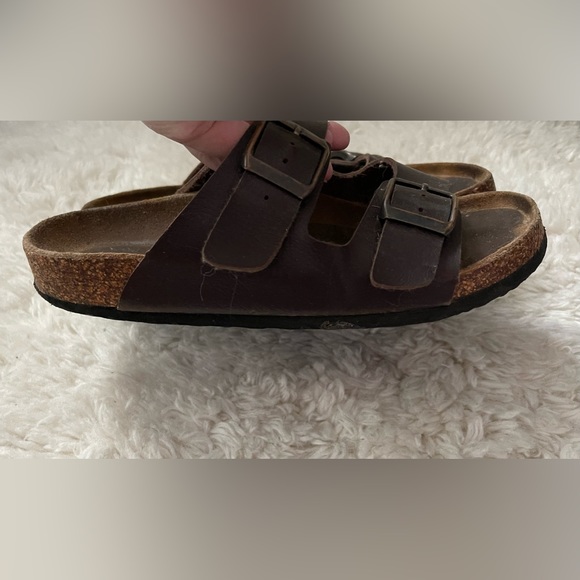 Viking Brown Leather Slide Sandals Size 6.5 - Picture 3 of 8